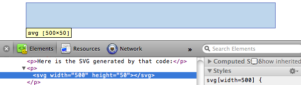 Inspecting an empty SVG
